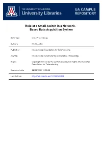 Role of a Small Switch in a Network-Based Data Acquisition System
