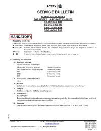 Service Bulletin Publication Index