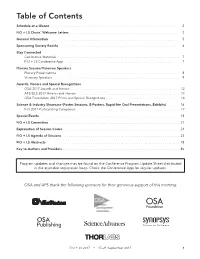 Table of Contents
