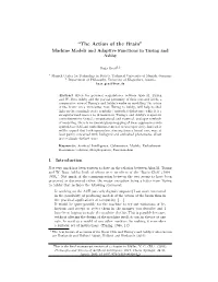 “The Action of the Brain” Machine Models and Adaptive Functions in Turing and Ashby
