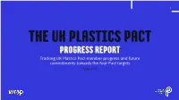THE UK PLASTICS PACT PROGRESS REPORT Tracking UK Plastics Pact Member Progress and Future Commitments Towards the Four Pact Targets May 2019 2 INTRODUCTION
