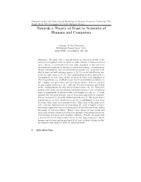 Towards a Theory of Trust in Networks of Humans and Computers