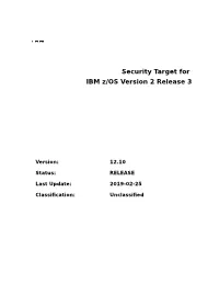 Z/OS V2R2 Security Target
