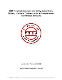 2021 Technical Standards and Safety Authority and Ministry of Labour, Training, Skills and Development