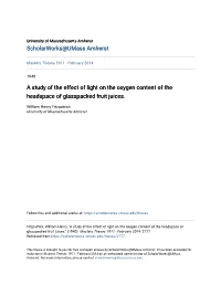 A Study of the Effect of Light on the Oxygen Content of the Headspace of Glasspacked Fruit Juices