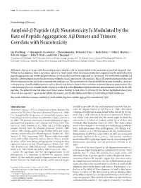 Amyloid-Яpeptide (AЯ) Neurotoxicity Is Modulated by the Rate of Peptide