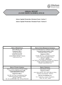 Annual Report 2019-2020 (Close Ended Schemes)