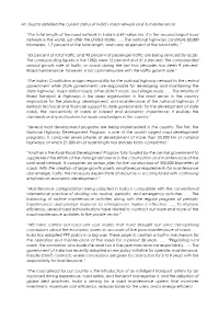 Mr. Gupta Detailed the Current Status of India's Road Network and Its