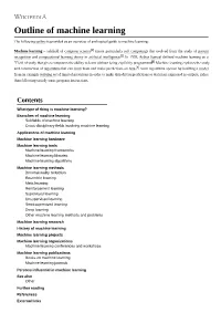 Outline of Machine Learning