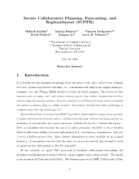 Secure Collaborative Planning, Forecasting, and Replenishment (SCPFR)