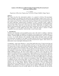 Analysis of the Entropy-Guided Switching Trimmed Mean Deviation-Based Anisotropic Diffusion Filter