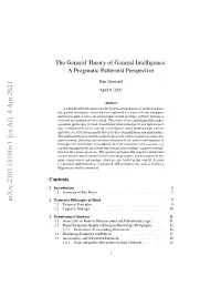 Arxiv:2103.15100V3 [Cs.AI] 4 Apr 2021 2 Patternist Philosophy of Mind 7 2.1 Patternist Principles