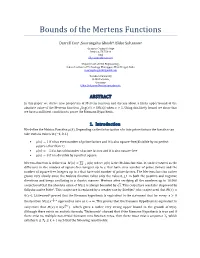 Bounds of the Mertens Functions
