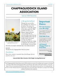 Chappy Newsletter Summer 2020Final2