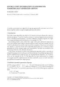 Double-Coset Enumeration Algorithm for Symmetrically Generated Groups