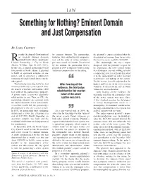 Eminent Domain and Just Compensation