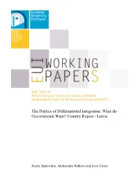 EUI RSCAS Working Paper 2021: the Politics of Differentiated Integration
