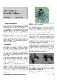 Flat-Footed Fly Recording Scheme