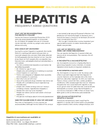 Hepatitis a Frequently Asked Questions