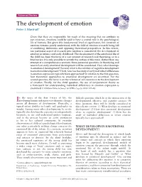 Marshall, P. J. (2010). the Development of Emotion. Wiley