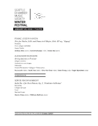 PROGRAM NOTES the Level of Intimacy Is Even More Pronounced in the Third Movement, Aptly Named Tears and Specifically Inspired by Words from the Russian Poet Tyutchev