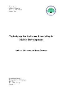 Techniques for Software Portability in Mobile Development