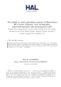 The Middle to Upper Paleolithic Sequence of Buran-Kaya