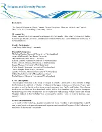 The Study of Religion in Atlantic Canada: Diverse Disciplines, Theories, Methods, and Contexts