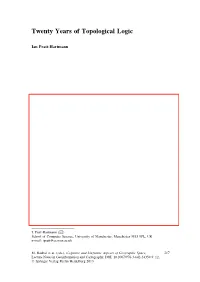 Twenty Years of Topological Logic