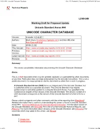 UAX #44: Unicode Character Database File:///D:/Uniweb-L2/Incoming/08249-Tr44-3D1.Html