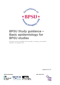 Basic Epidemiology for BPSU Studies
