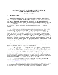 Concurring Opinion of Commissioner Jon Leibowitz in the Matter of Rambus, Inc