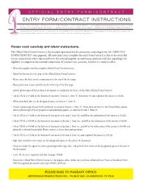Entry Form/Contract Instructions