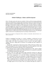 Global Challenges, Culture and Development