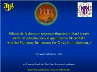 PIXL Seminar, Nov 2015 Why Micro XRF?