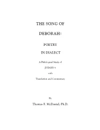 The Song of Deborah: Poetry in Dialect