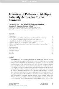 A Review of Patterns of Multiple Paternity Across Sea Turtle Rookeries