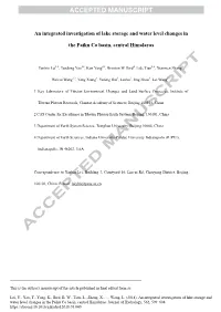 An Integrated Investigation of Lake Storage and Water Level Changes In