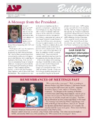 ASP December Newsletter