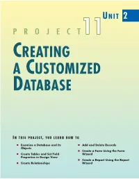 Creating a Customized Database