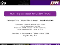 Multi-Purpose Keccak for Modern Fpgas