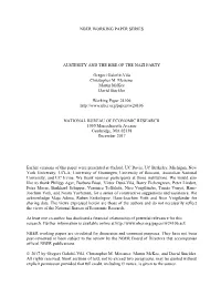 Nber Working Paper Series Austerity and the Rise Of