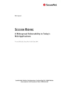 SESSION RIDING a Widespread Vulnerability in Today's Web Applications