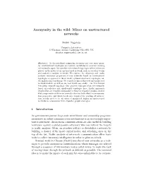 Anonymity in the Wild: Mixes on Unstructured Networks