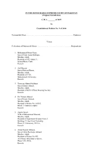 CMA ___Of 2019 in Constitutional Petition No. 9 of 2