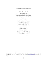 Do Applicant Patent Citations Matter?