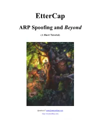 Ettercap ARP Spoofing and Beyond