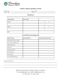 Feeding Referral Forms