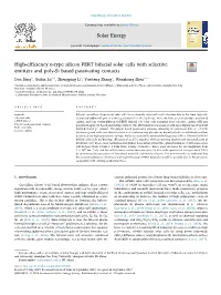 High-Efficiency N-Type Silicon PERT Bifacial Solar Cells with Selective