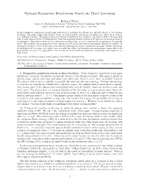 Optimal Symmetric Rendezvous Search on Three Locations